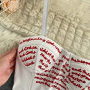 Camis For Women Vest Letter Print Tank Top Woman Elastic Sweet Tops Spaghetti Strap Elegant Knitted French Chic Womens Clothes