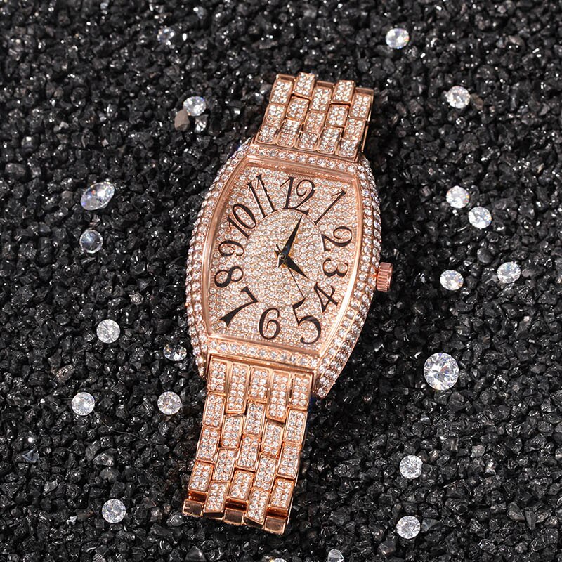 Hip Hop Luxury Quartz Wrist Waterproof Watches AAA CZ Stone Bling Iced Out Stainless Steel Watch Band for Men Charm Jewelry