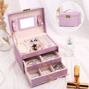 Drei Schichten 2022 Klassische Hochwertige Leder Schmuckschatulle Halsketten-Display Exquisites Make-up-Etui Schmuck-Organizer