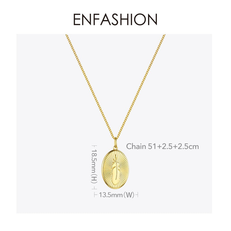 ENFASHION Metal Feather Choker Necklace Women Gold Color Stainless Steel Pendant Necklace Fashion Femme Jewelry Naszyjnik P3044