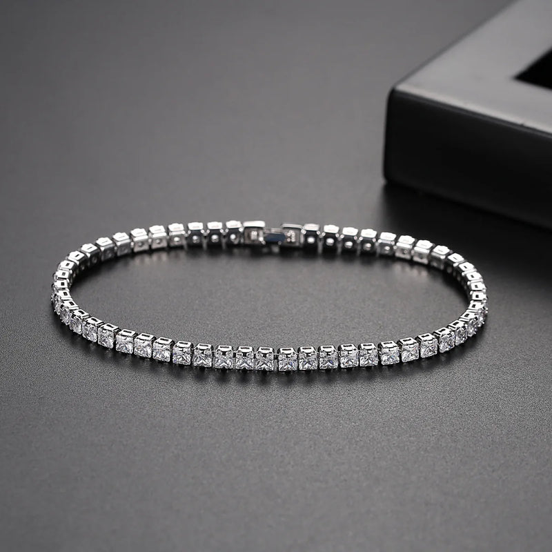Trendy 3mm/4mm/5mm Lab diamond Bracelet 925 Sterling Silver bracelet bangle for women men wedding fine jewelry
