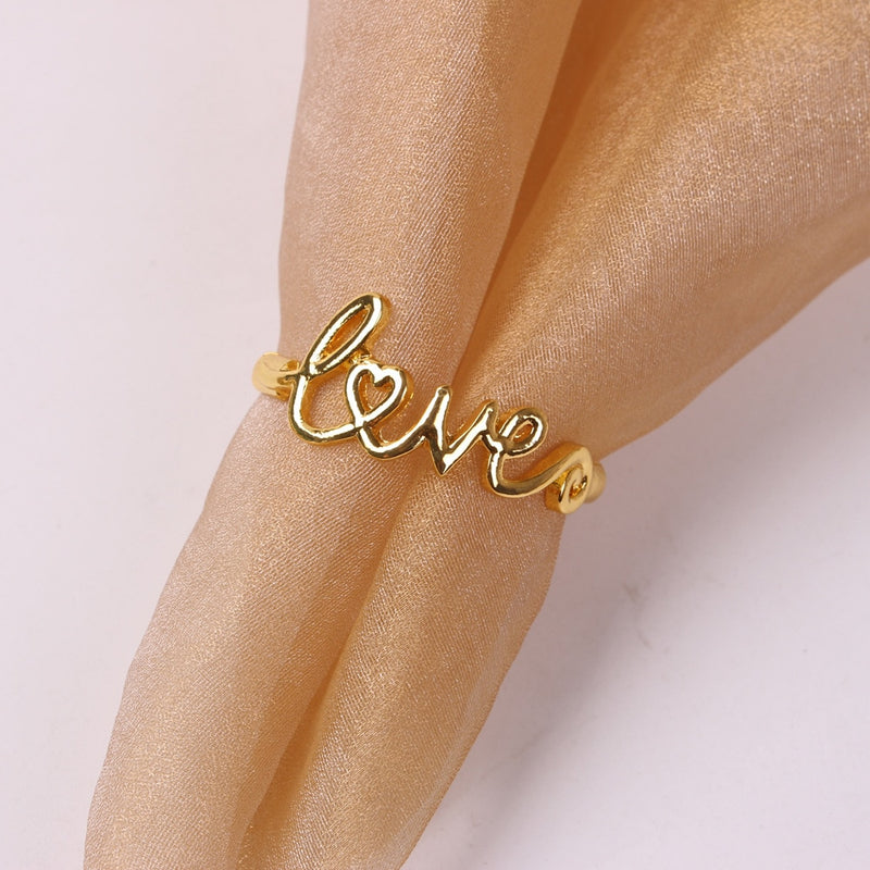 6pc Simple english letter love napkin ring napkin buckle