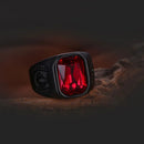 Glamour Men's Accessories Deep Black Red Zircon Men's Ring Party Jewelry New Year Gift