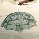 Strengthened 2-12 Holes Automatic Fishing Net Shrimp Cage Nylon Foldable Fish Trap Cast Nets Cast Folding Fishing Network Outdoo