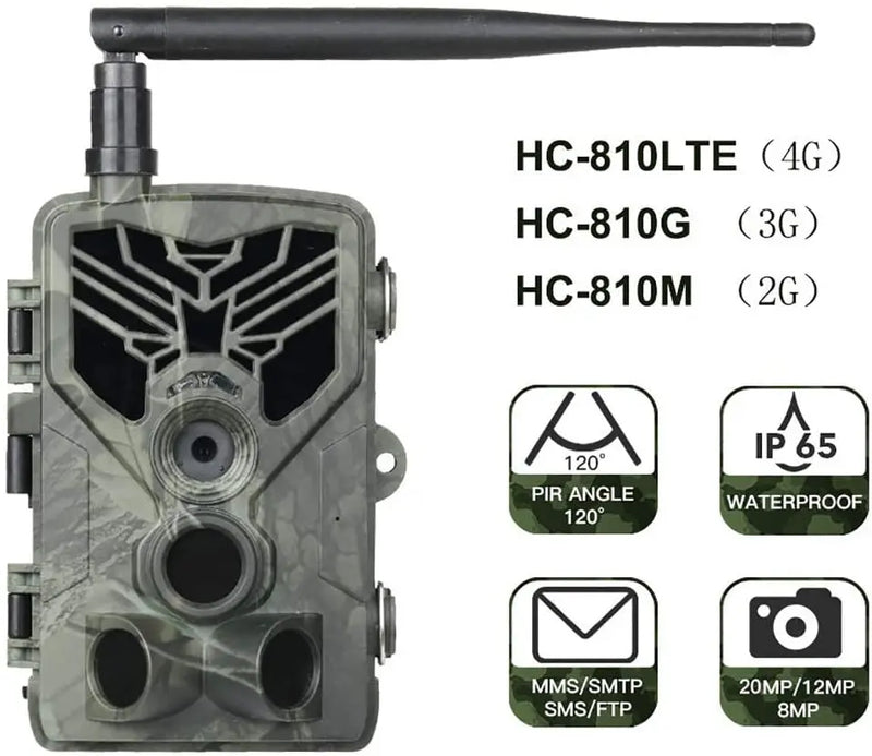 Trail Hunting Camera 2G MMS SMS GSM 20MP 1080P Infrared Wireless Cellular Mobile Night Vision Wildlife Hunting  Camera HC810M