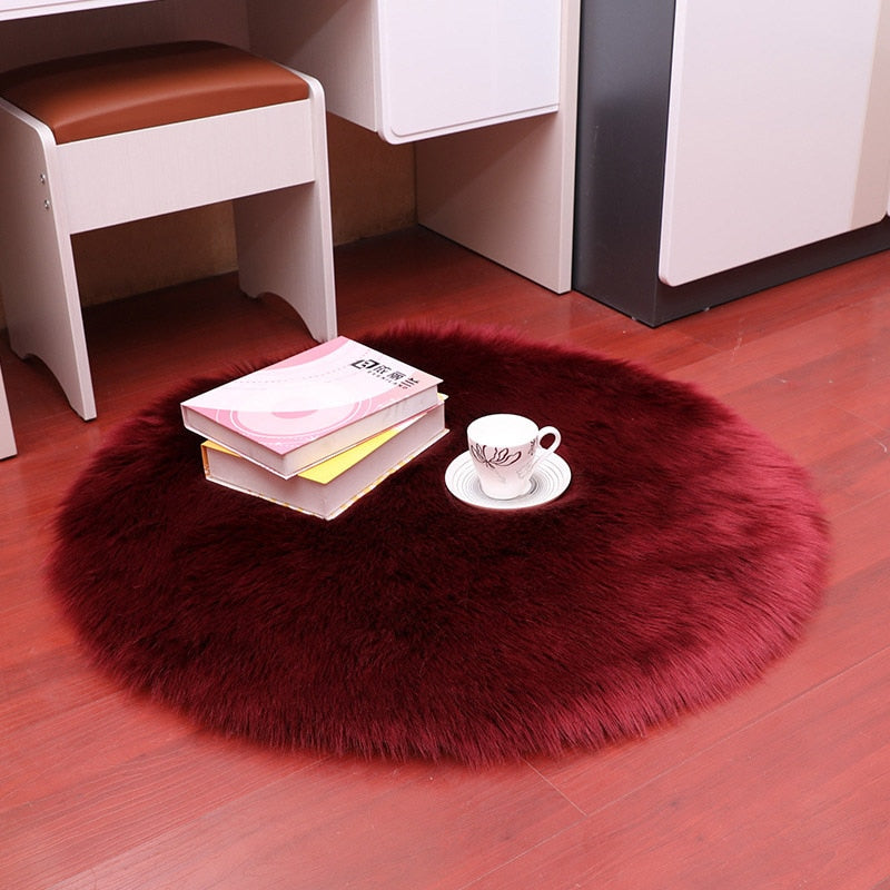 Luxury Soft Small Artificial Sheepskin Rug Chair Cover Bedroom Mat Artificial Wool Warm Hairy Carpet Seat Covers Washable Gift