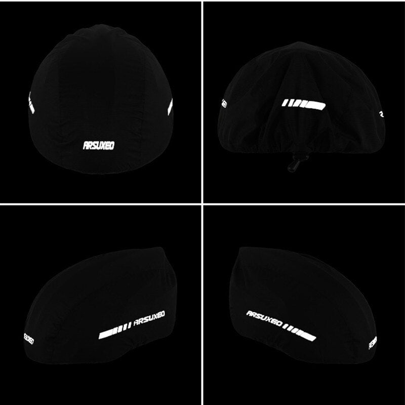 ARSUXEO Reflective Waterproof Cycling Helmet Cover Rainproof Ultra-light Polyester Bike Bicycle Helmets Covers Protection