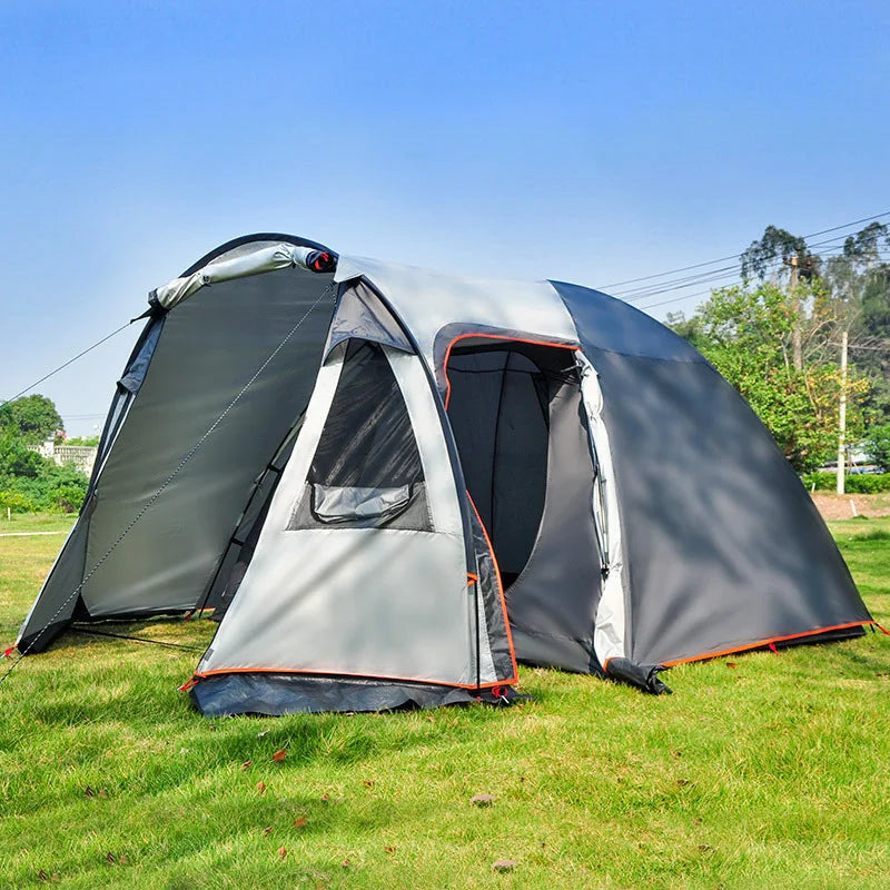 3-4 Person Large Camping Tent Separate Dual Layer Family Party Travel Tent 4Season 1Room 1Hall Outdoor Sunscreen Waterproof Tent