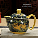 Retro Chinese Kung Fu Ceramic Teapot with Strainer Handmade Dragon Flower Puer Tea Pot 350ml Porcelain Samovar Kungfu Teaware