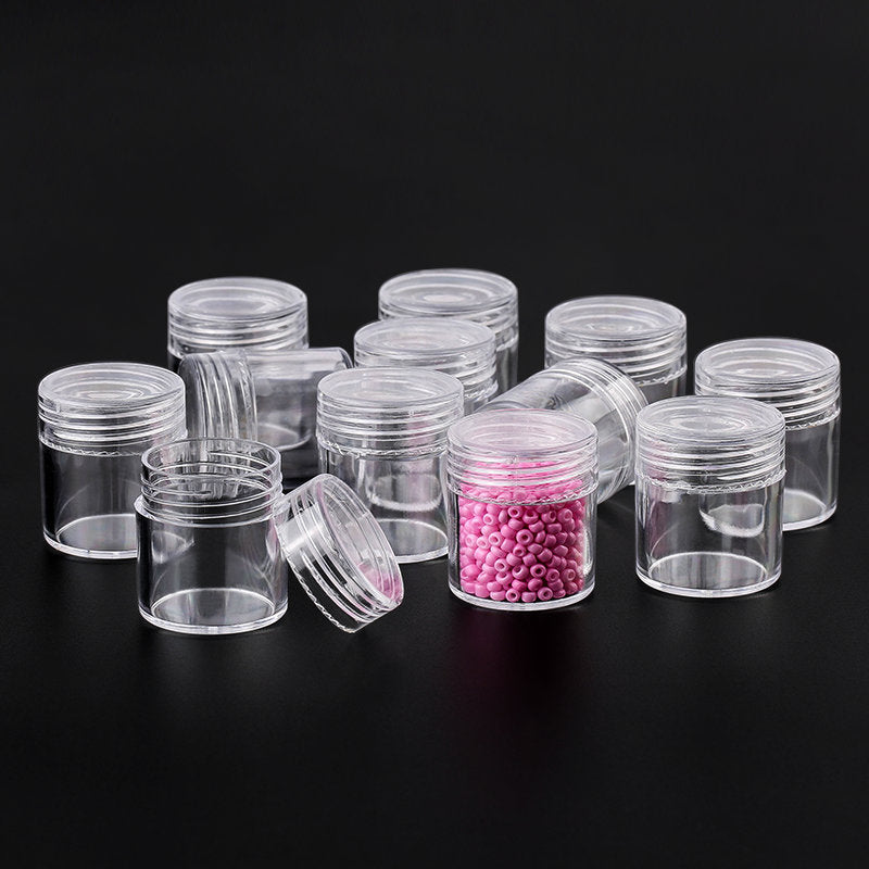 12pcs/lot Plastic Round Jewelry Box Compartment Transparent Container earring box jewelry Box Case for Jewelry display&amp;packaging