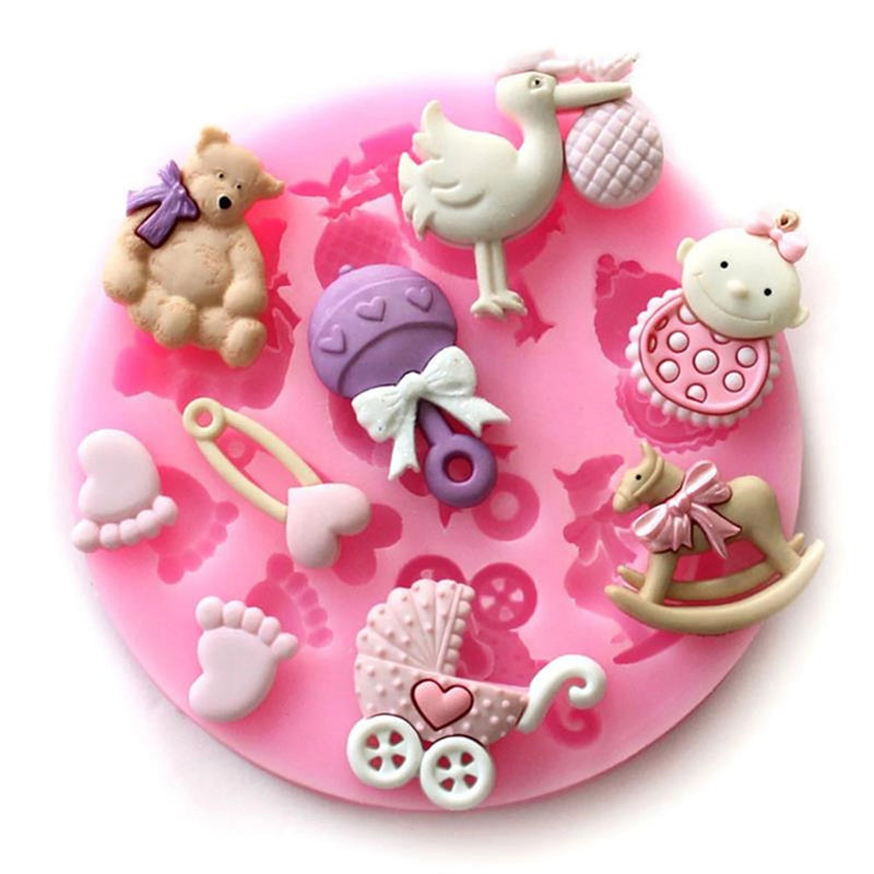 Baby, Car, Bear, Silicone Fondant Chocolate Molds  DIY Cake Resin Mold For Baking Pastry Cup Cake Decorating Kitchen Tools