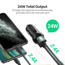 Ugreen Mini USB Car Charger For Mobile Phone Tablet GPS 4.8A Fast Charger Car-Charger Dual USB Car Phone Charger Adapter in Car