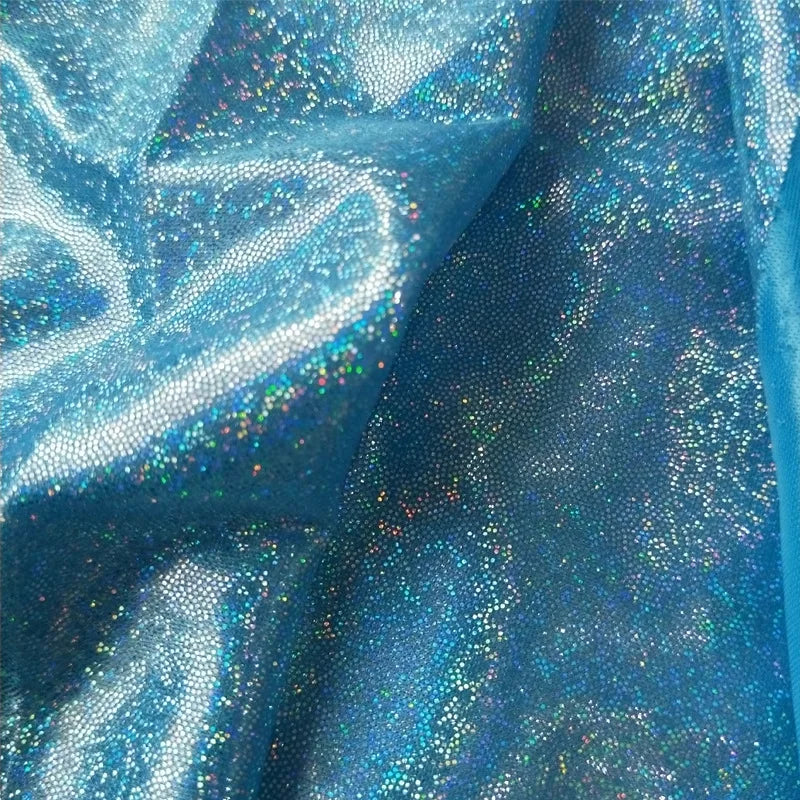 3/5/10M Glitter Iridescent Stretch Spandex Sparkly Fabric For DIY Costumes Gown Evening Dress Christmas Party Wedding Decoration