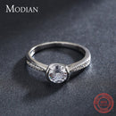 Modian Luxuriöse klassische Ringe aus massivem 925er Sterlingsilber mit 10 Herzen und Pfeilen aus Zirkon für Damen, Versprechen, Hochzeits- und Verlobungsschmuck