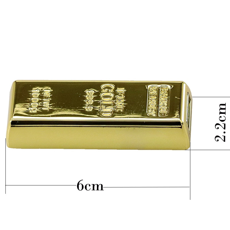 USB Flash Drive 128GB Latest Metal Bullion Gold Bar USB 2.0 Flash Drive 256GB Cle USB Memory Stick 8GB 16GB 32GB 64GB Pendrive