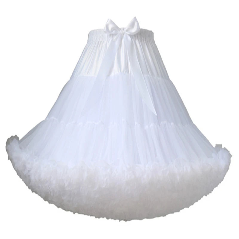 55CM Knee Length Women's Puffy Tutu Skirt Petticoats Ball Gown Fluffy Princess Ballet Dance Underskirt Crinoline Pettiskirts