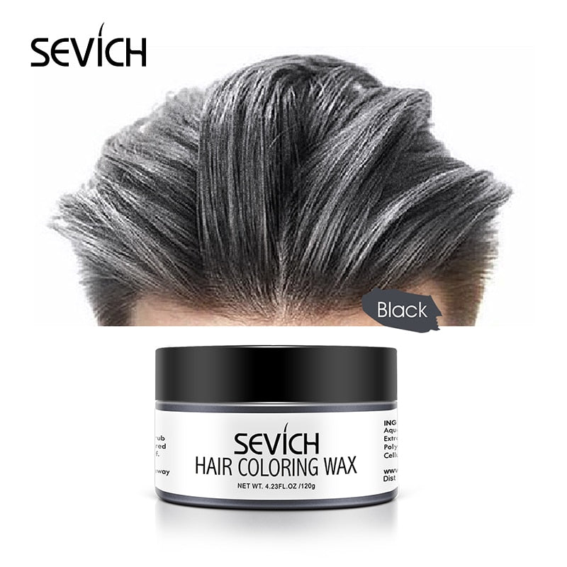 Sevich 10 colors Hair color wax Strong And Hold Unisex Hair Wax Black Color Hair Clay Temporary Hair Dye For Hair Styling