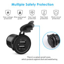 Dual USB KFZ-Handyladegerät 5V 2.1A USB Auto-Ladebuchse mit LED-Lichtern Zigarettenanzünder Wasserdicht 12V Ladezubehör