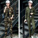 2022 Damen Baumwoll-Freizeit-Frühlings-Tarnanzug, Armeegrün, zweiteiliges Set 3XL 4XL 5XL Herbst-Survetement-Kleidung