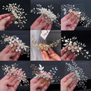 Bride Hair Pin Handmade Alloy Pearl Beads Barrette Women Crystal Rhinestone Hair Combs Tiara Jewelry Wedding Hair Accessories