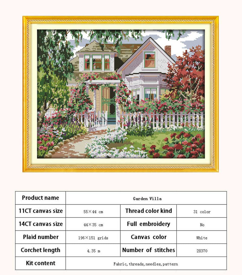 Leisurely Cabin House Scenery Patterns Counted 11CT 14CT Cross Stitch Sets DIY Cross-stitch Kit Embroidery Needlework Home Decor