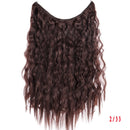 Allaosify 22 inches Clip on Wire Fish Line Hair Extensions Secret Invisible Wire One Piece for Ombre Hair Synthetic Hairpiece