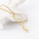 JewelOra 925 Sterling Silver Personalized Vertical Cursive Nameplate Necklaces &amp; Pendants Customize Name Necklaces for Women