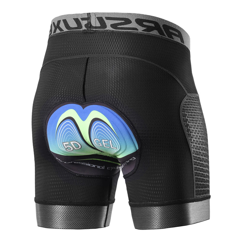Arsuxeo Men Cycling Underwear Shorts 5D Gel Padded Quick Dry Bike Bicycle Riding Shorts Bike Trousers Breathable Ropa Ciclismo