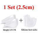 Invisible Height Increase Insole Silicone Socks Arch Support Gel Heel Pads Orthopedic Heel Cushion Soles Foot Massage man women
