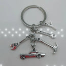 Mechanical Keychain Dad Father Initial Keychain Father's Day Gift Letter A-Z Truck Keychain Truck Key Ring Car Truck Lover Gift