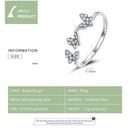 bamoer Adjustable Budding Silver Ring 100% 925 Stelring Silver Enamel Flower Finger Rings for Women Free Size Gift SCR704
