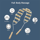 Wood Back Massage Roller Rope Pain Relief Back Puller Massager Strap Neck Shoulder Leg Arm Acupoint Body Self Relax Therapy