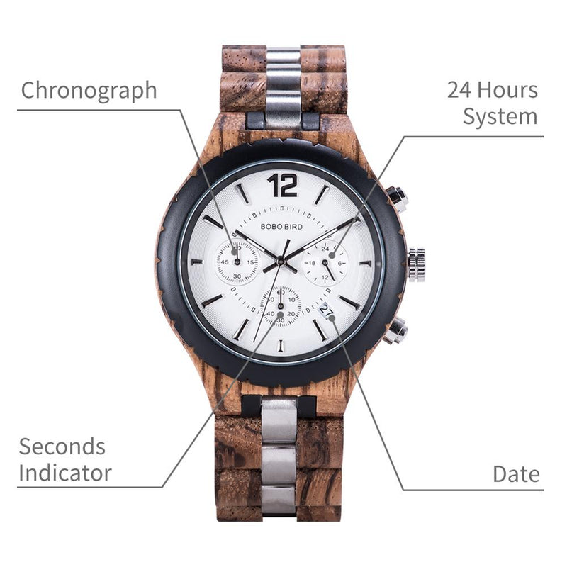 Bobo Bird Men Watches 2020 Luxury Wooden Men&