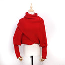 Europe and American style new winter wool scarves for men and women with sleeves knitted scarf thick warm high-end fashion