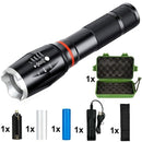 LED 8000 Lumens T6 Handheld Tactical Flashlight  COB Lantern Magnetic 6 Modes Water Resistant For Telescopic Focusing Work Light