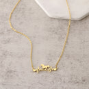 Stainless Steel Necklaces Cute Cardiogram Horse Chain Pendant Collar Fashion Charm Necklace For Women Jewelry Party Best Gifts