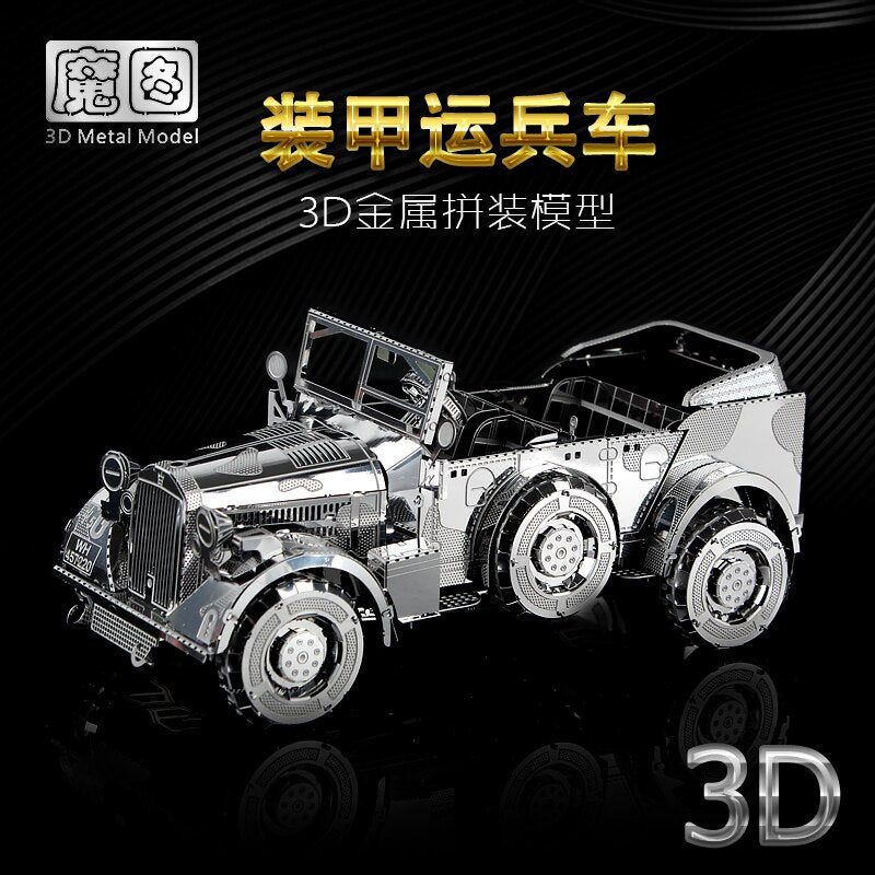 IRON STAR 3D Metal puzzle Vengeance Motorcycle lundon bus Off-road vehicle DIY 3D Laser Cut Model puzzle toys for adult