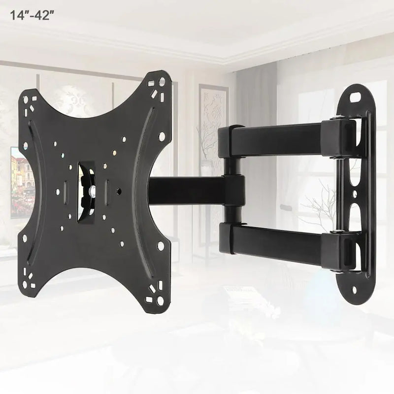 20KG Adjustable 14 - 42 Inch TV Wall Mount Bracket Flat Panel TV Frame Support 15 Degrees Tilt for LCD LED Monitor Flat Pan