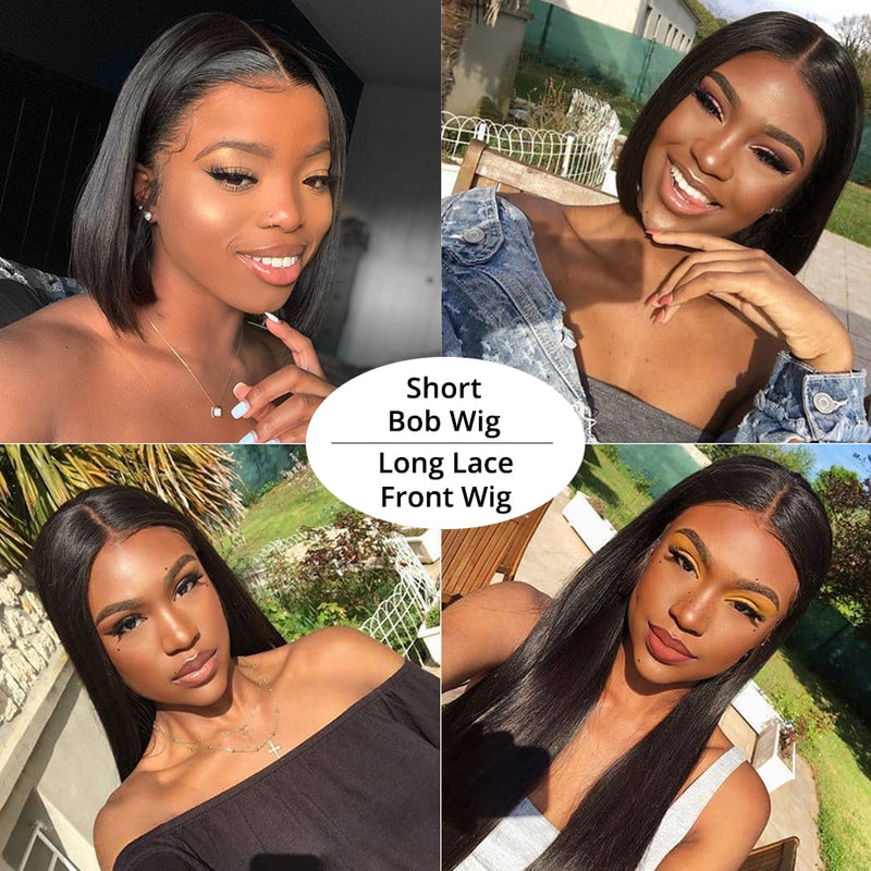 lace front human hair wigs for Black Women straight hd frontal bob wig brazilian afro short long 30 inch natural wig full