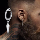 SMALL TREE SINGLE SPIKE ONCH EARRINGS FOR MEN HUGGIE HINGED STAINLESS STEEL MALE JEWELRY