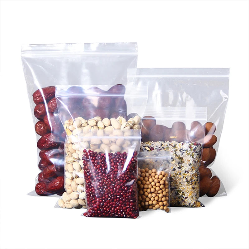 Wholesale Clear Ziplock Zip Zipped Lock bag Food Storage Package Thicken Small Jewelry packing Plastic Reclosable Poly Zip bags