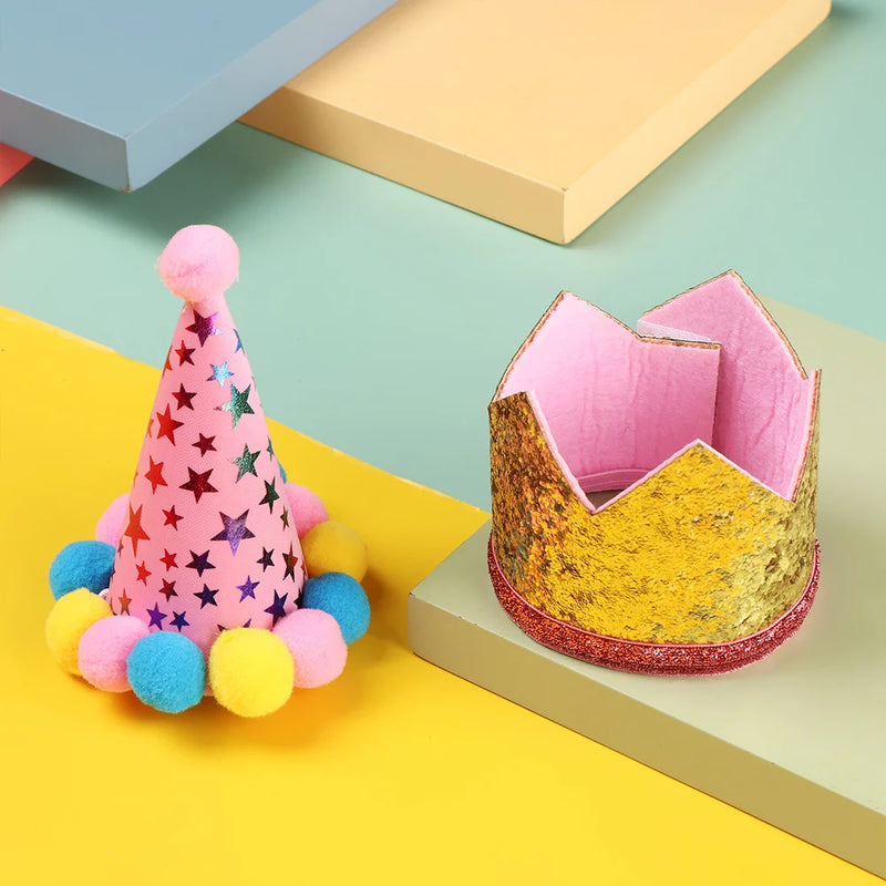 Pet Dogs Cats Birthday Caps/Bibs Sequin Design Headwear Cap Hat Scarf Puppy Costume Christmas Party Bandana Pets Accessories