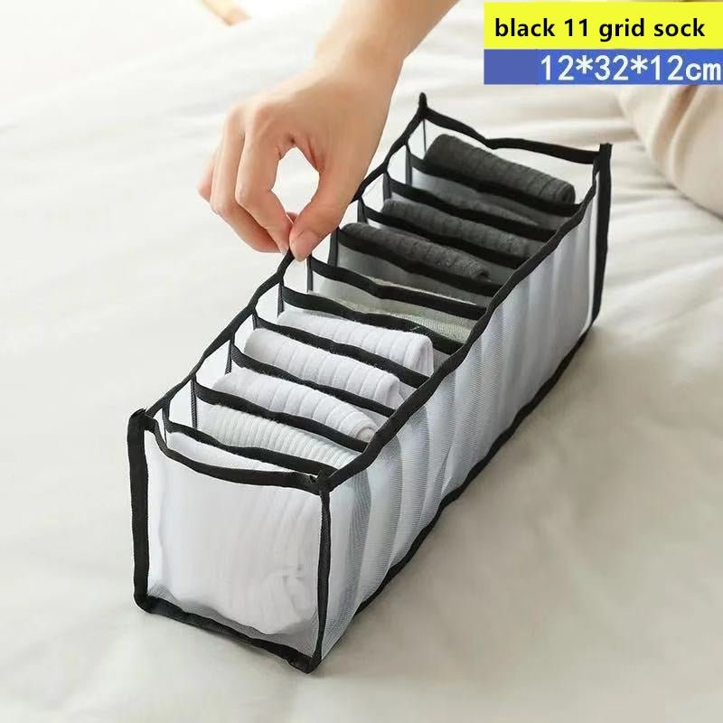 7 Grid Jeans Storage Box Closet Organizer Home Separation Bra Leggings Clothes Storage Case Drawer Wardrobe Divided Storage Bags