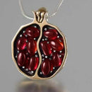 Vintage Frucht Frische Rot Granat Anhänger Halskette Tropfen Ohrringe für Frauen Harz Stein Granatapfel Ohrringe Party Schmuck Geschenke