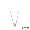 Modian Brands Simple 925 Sterling Silver Geometric Cut Sparkling Zircon Pendant Necklace for Women Wedding Engagement Jewelry