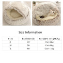 Pet Dog Bed Cat Bed Round Plush Cat Warm Bed House Soft Long Plush Bed For Small Dogs For Cats Nest 2 In 1 Cat Bed
