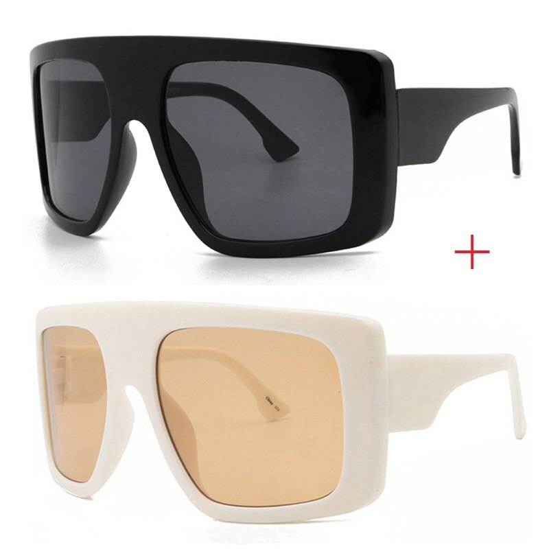 Celebrity Large Shield Square Sunglasses Women Brand Oversized Sun Glasses Men Vintage Beige Shades Lady Windshield Oculos UV400
