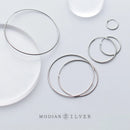 MODIAN Classic Charm Round Simple Collection Hoop Earrings Real 925 Sterling Silver Fashion Big Earrings For Women Jewelry