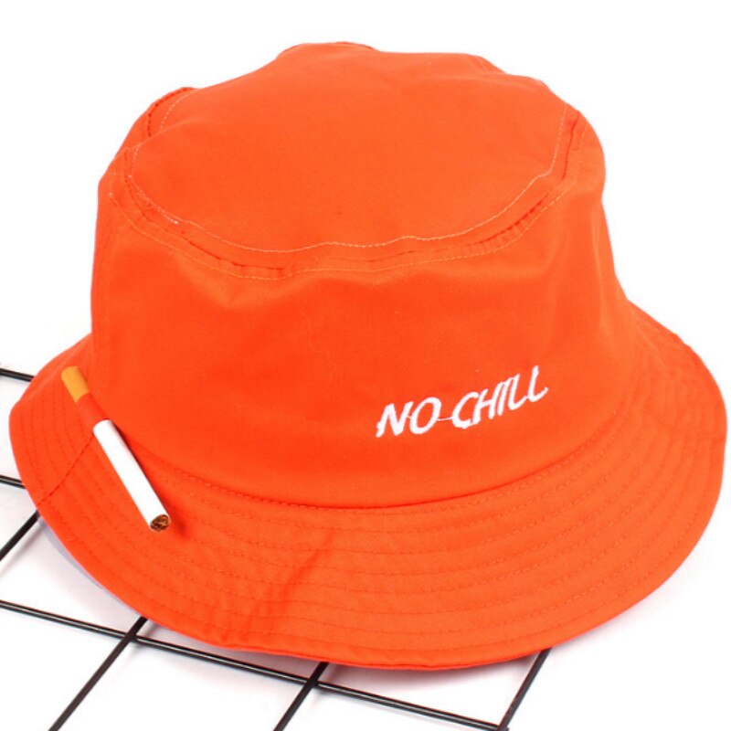 NO CHILL Bucket Hat Hip Hop Cotton Fisherman Hat Outdoor Sports Summer Men Hat Bob Hiking Fishing Cap Male Panama dropship