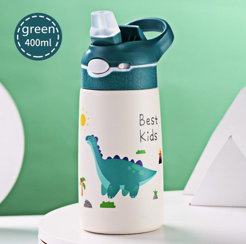 400ML Children Thermos Water Bottle Kids Thermos Mug Baby Duck Billed Straw 316 Stainless Steel Vacuum Flasks Tumbler Thermo Cup